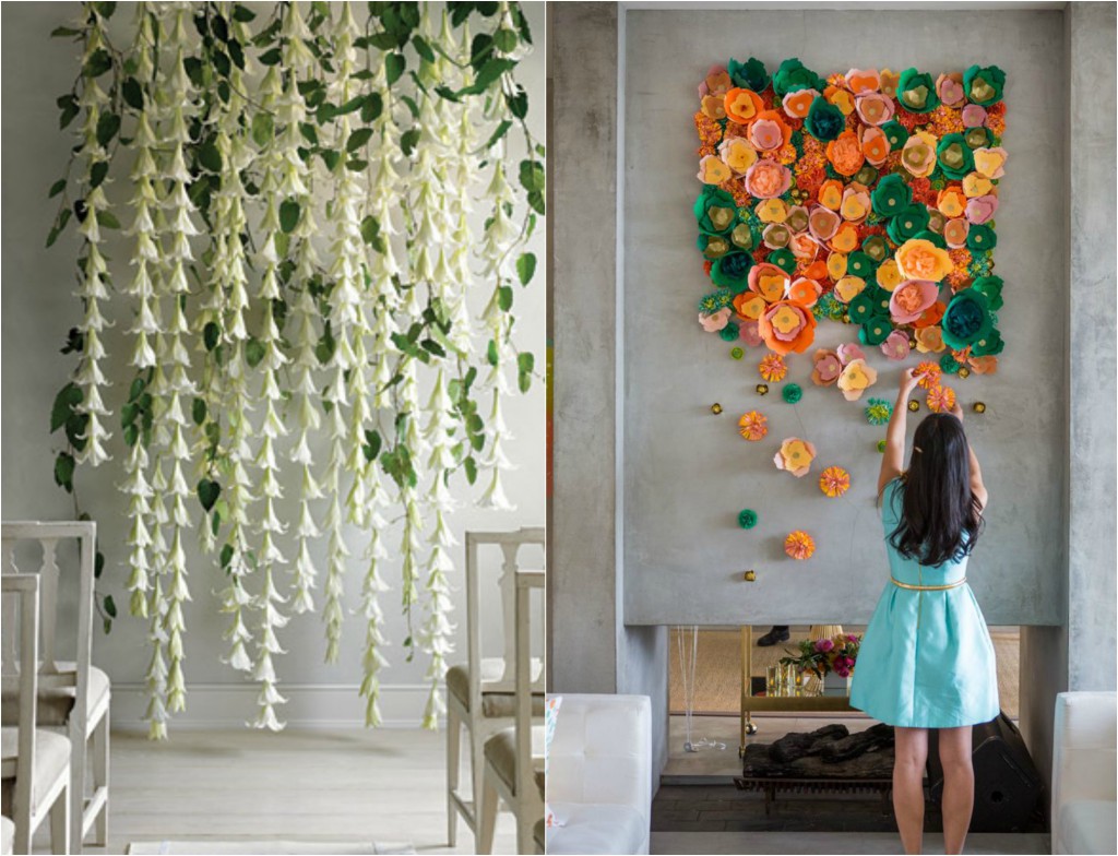 white flower wall