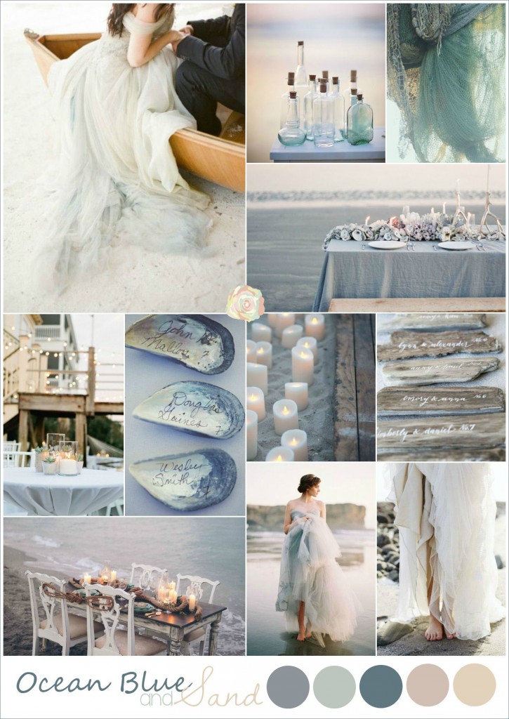 INSPIRATION BOARD OCEAN BLUE & SAND Wedding Therapy